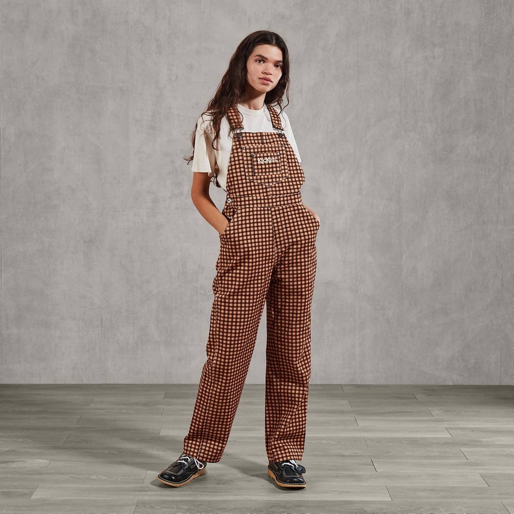 Kickers Checkered Denim Dungarees